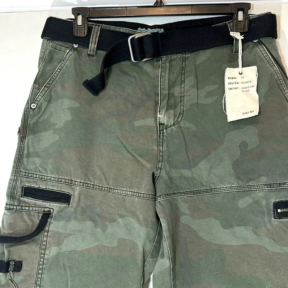 NWT PARTS Camo Cargo Shorts 34 - Picture 3 of 10